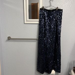 Long dark blue or purple sequin skirt